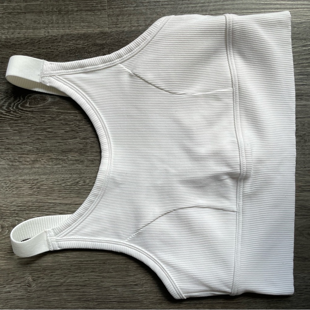 White Ribbed Aerie bra